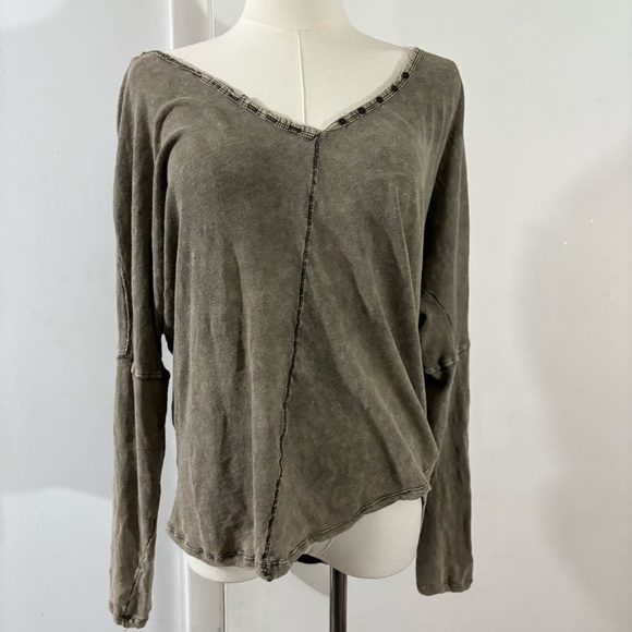 We The Free Olive Asymmetrical Blouse - Picture 1 of 12